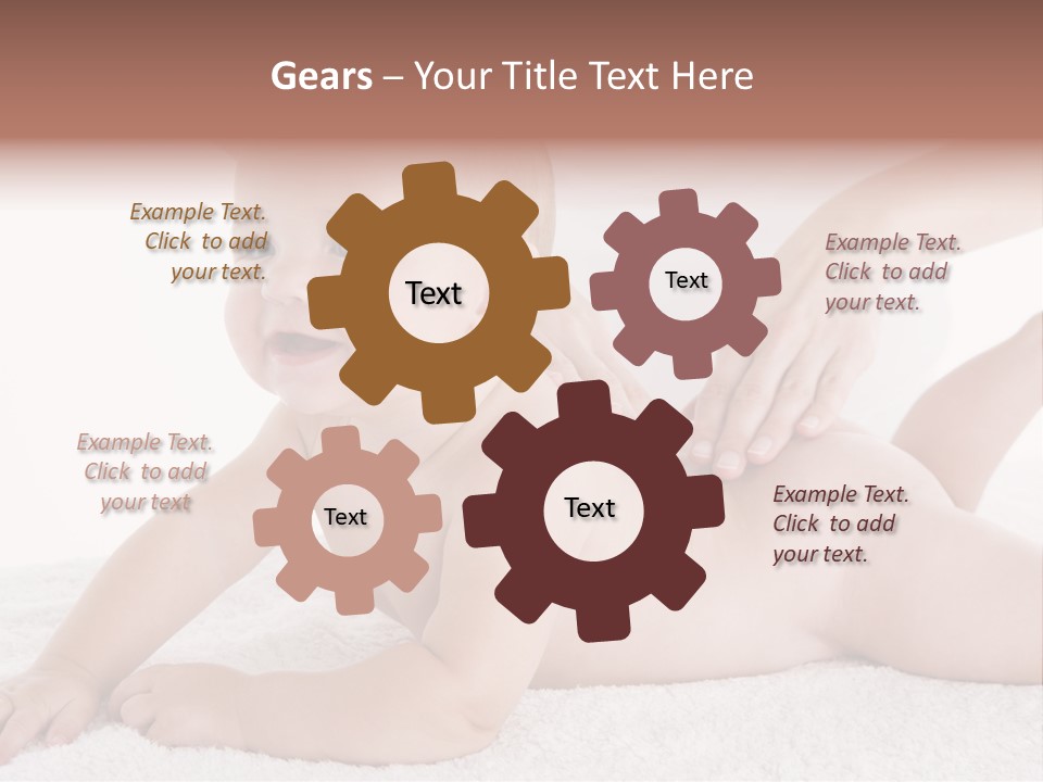 A Baby Is Being Massaged By A Woman PowerPoint Template