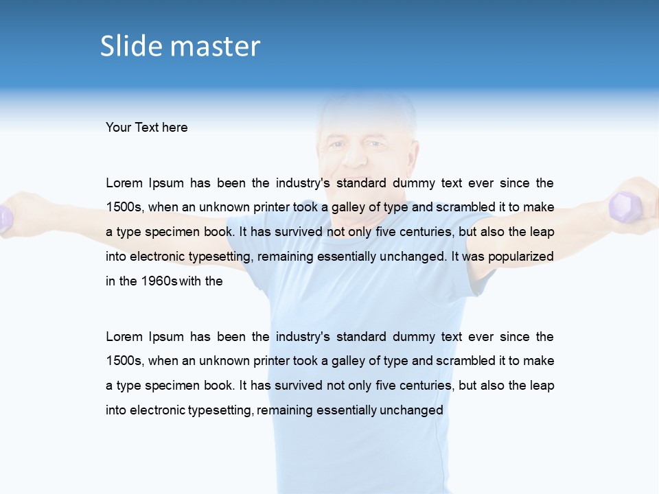 A Man Is Doing Exercises With Dumbbells PowerPoint Template