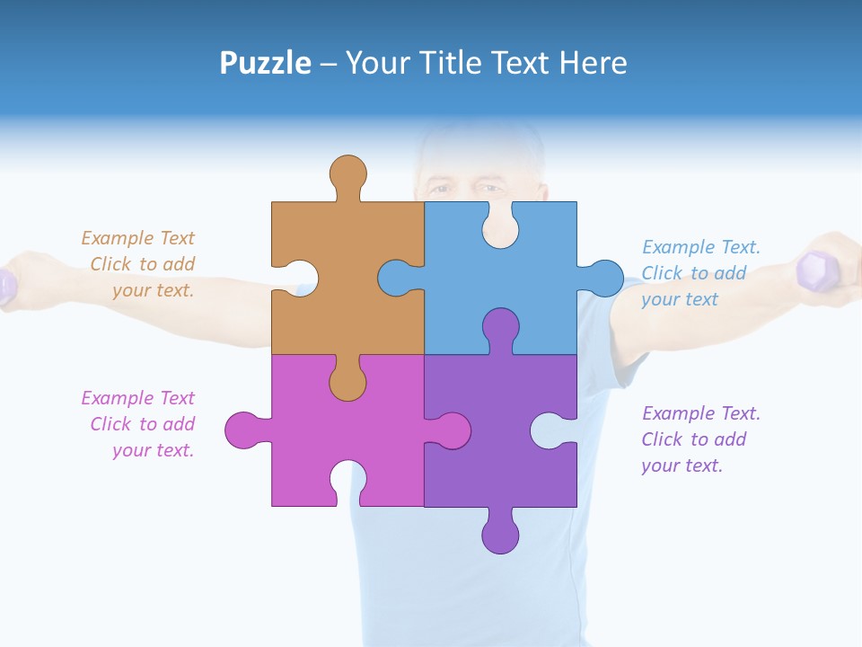 A Man Is Doing Exercises With Dumbbells PowerPoint Template