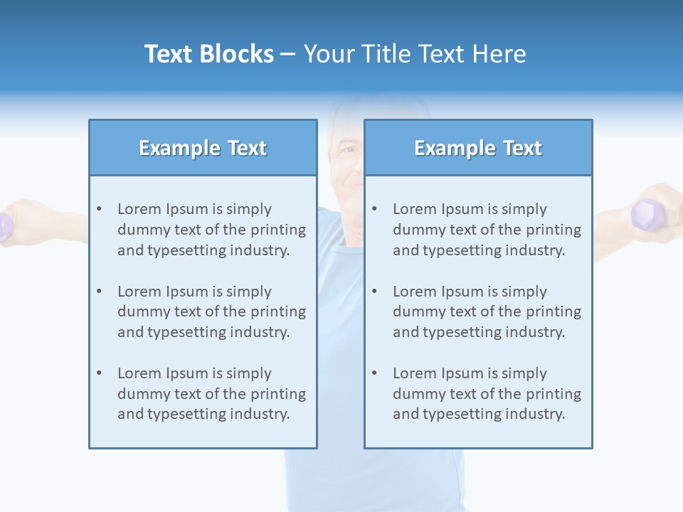 A Man Is Doing Exercises With Dumbbells PowerPoint Template