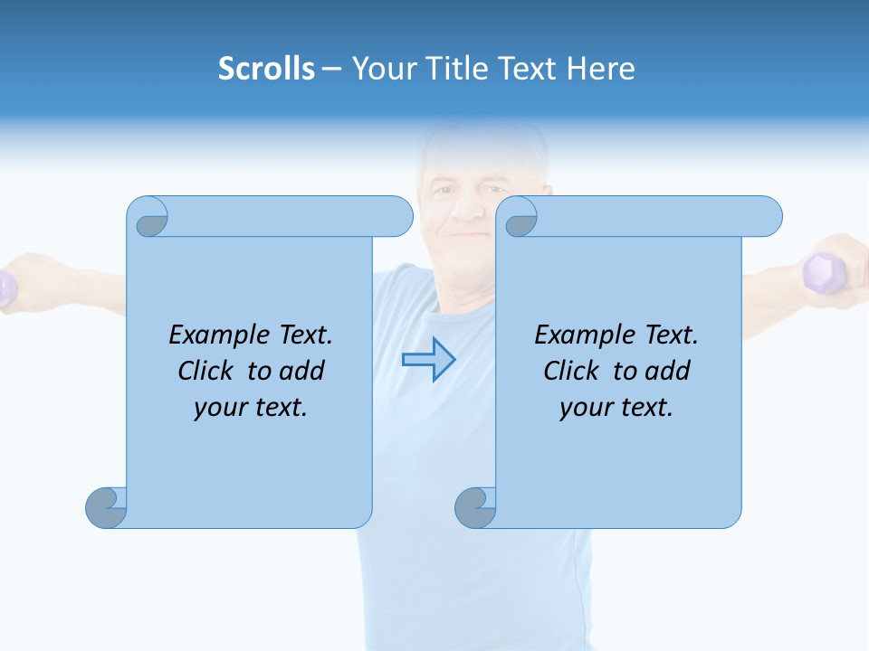 A Man Is Doing Exercises With Dumbbells PowerPoint Template