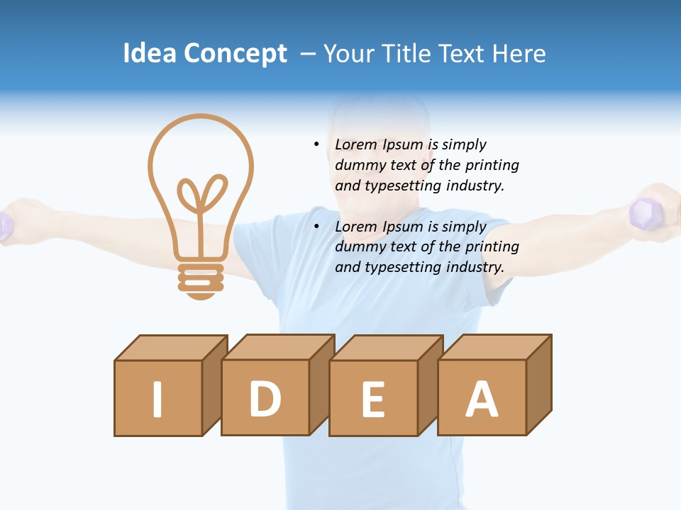 A Man Is Doing Exercises With Dumbbells PowerPoint Template