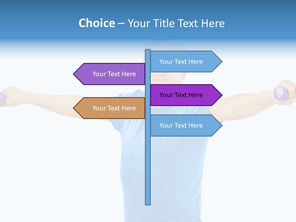 A Man Is Doing Exercises With Dumbbells PowerPoint Template