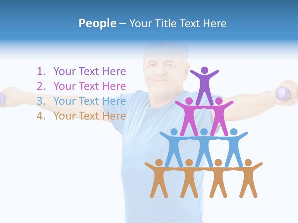 A Man Is Doing Exercises With Dumbbells PowerPoint Template