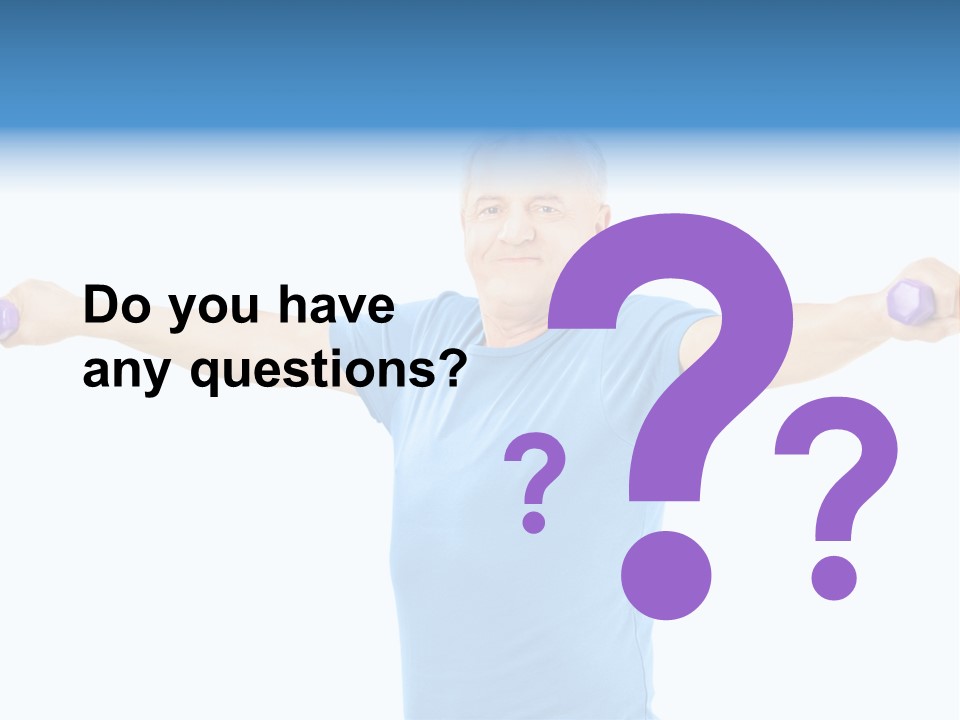 A Man Is Doing Exercises With Dumbbells PowerPoint Template