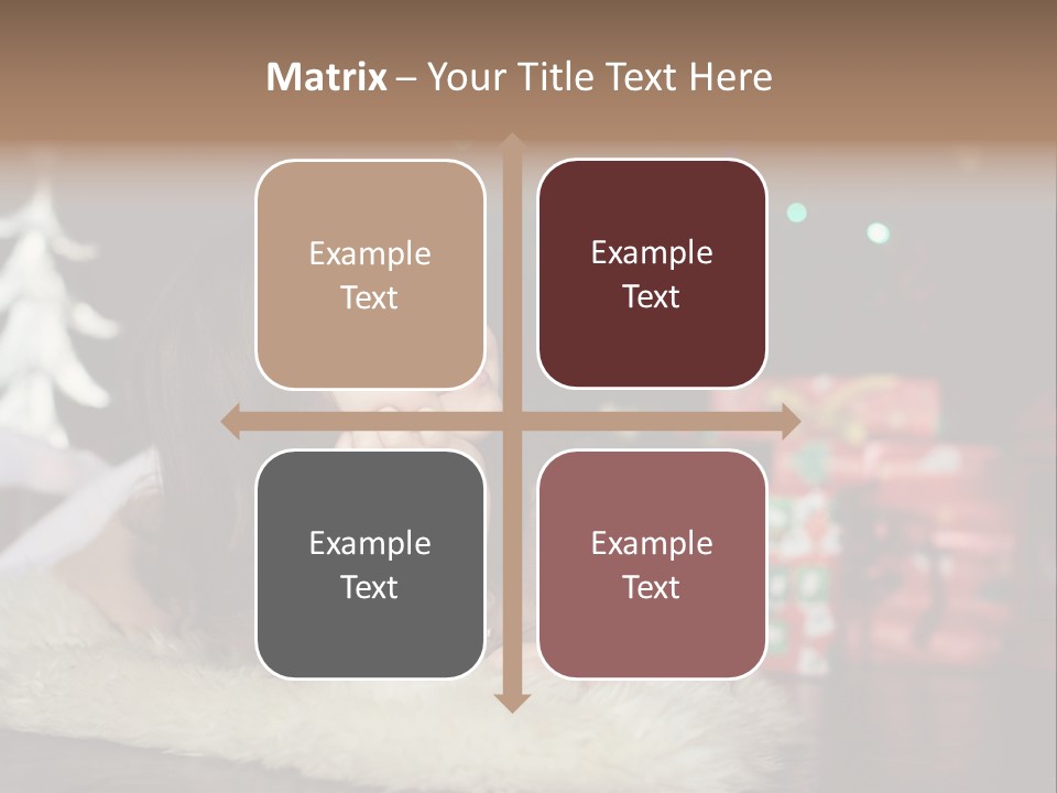 A Little Girl Sitting In Front Of A Christmas Tree PowerPoint Template