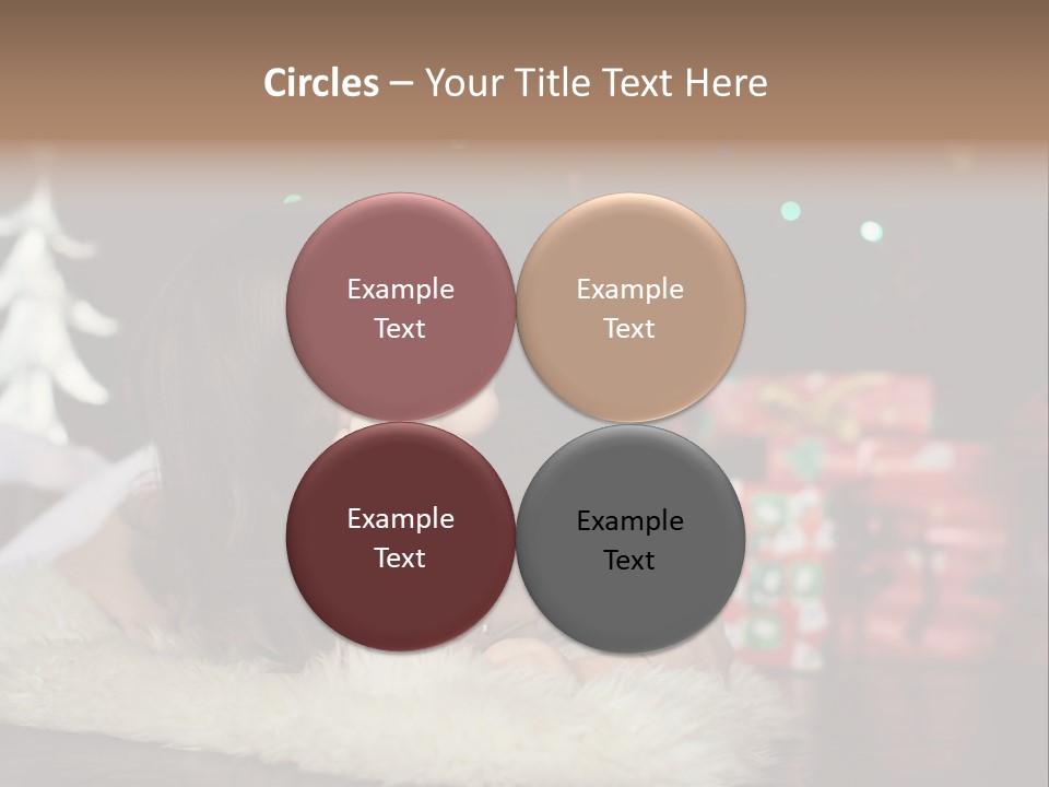 A Little Girl Sitting In Front Of A Christmas Tree PowerPoint Template