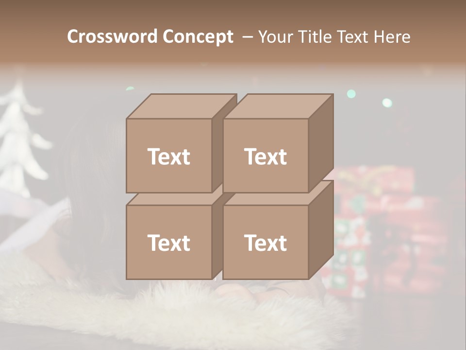 A Little Girl Sitting In Front Of A Christmas Tree PowerPoint Template