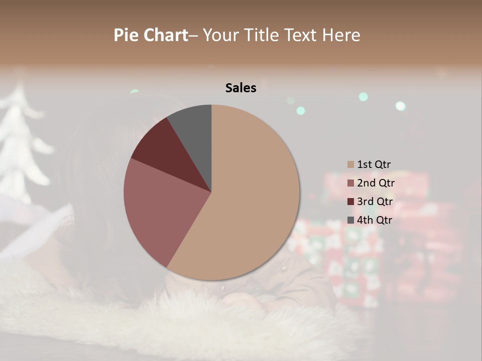 A Little Girl Sitting In Front Of A Christmas Tree PowerPoint Template