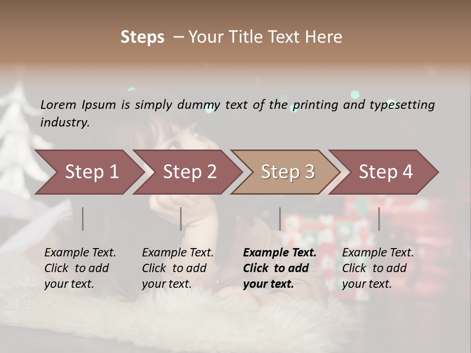 A Little Girl Sitting In Front Of A Christmas Tree PowerPoint Template