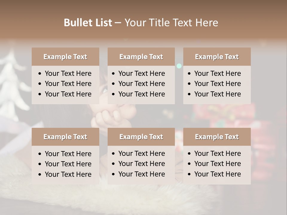 A Little Girl Sitting In Front Of A Christmas Tree PowerPoint Template