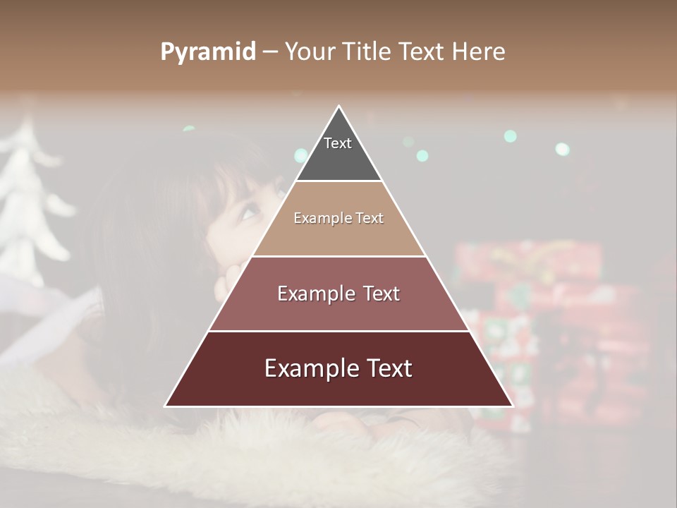 A Little Girl Sitting In Front Of A Christmas Tree PowerPoint Template