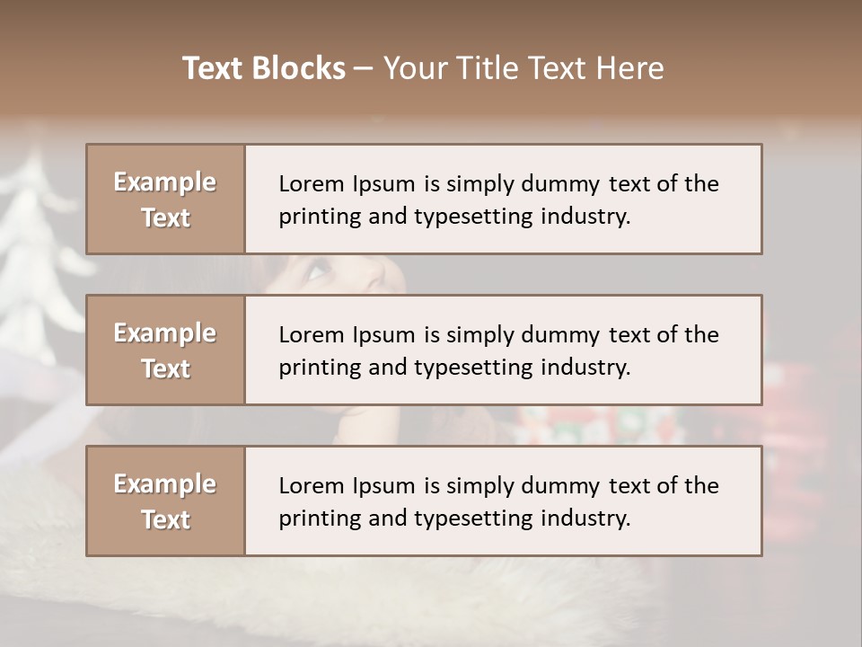 A Little Girl Sitting In Front Of A Christmas Tree PowerPoint Template