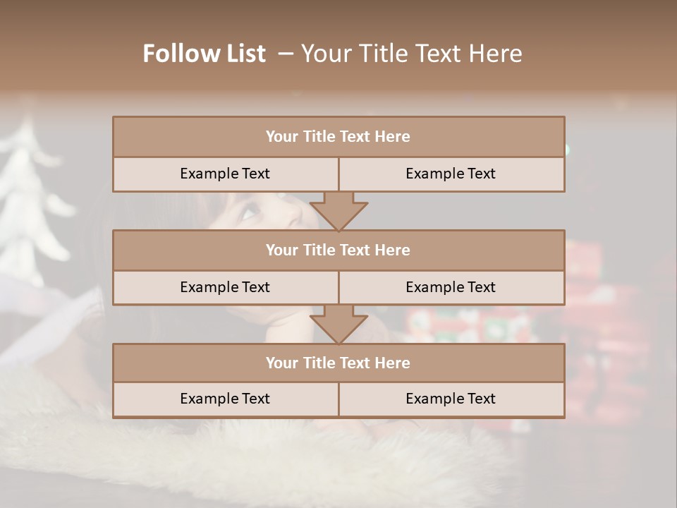 A Little Girl Sitting In Front Of A Christmas Tree PowerPoint Template