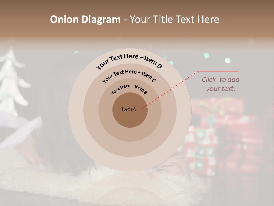 A Little Girl Sitting In Front Of A Christmas Tree PowerPoint Template