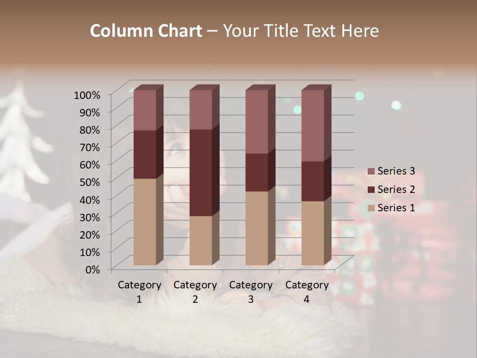 A Little Girl Sitting In Front Of A Christmas Tree PowerPoint Template
