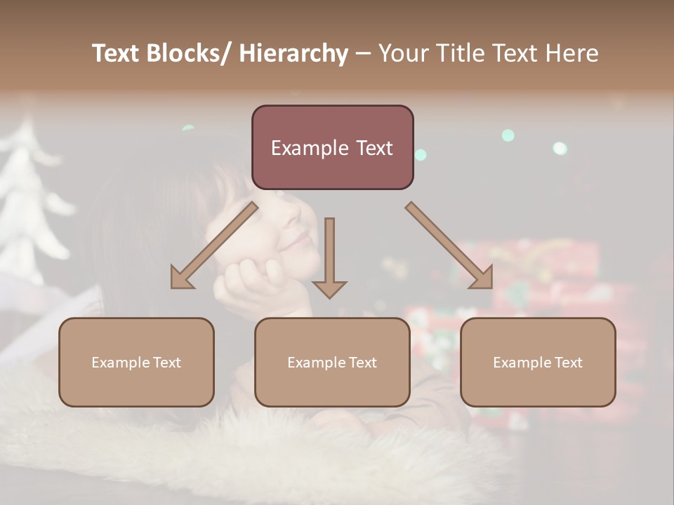 A Little Girl Sitting In Front Of A Christmas Tree PowerPoint Template