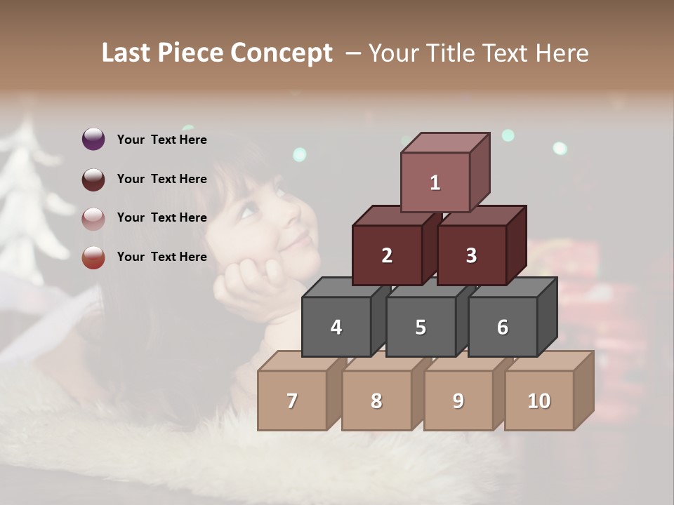 A Little Girl Sitting In Front Of A Christmas Tree PowerPoint Template