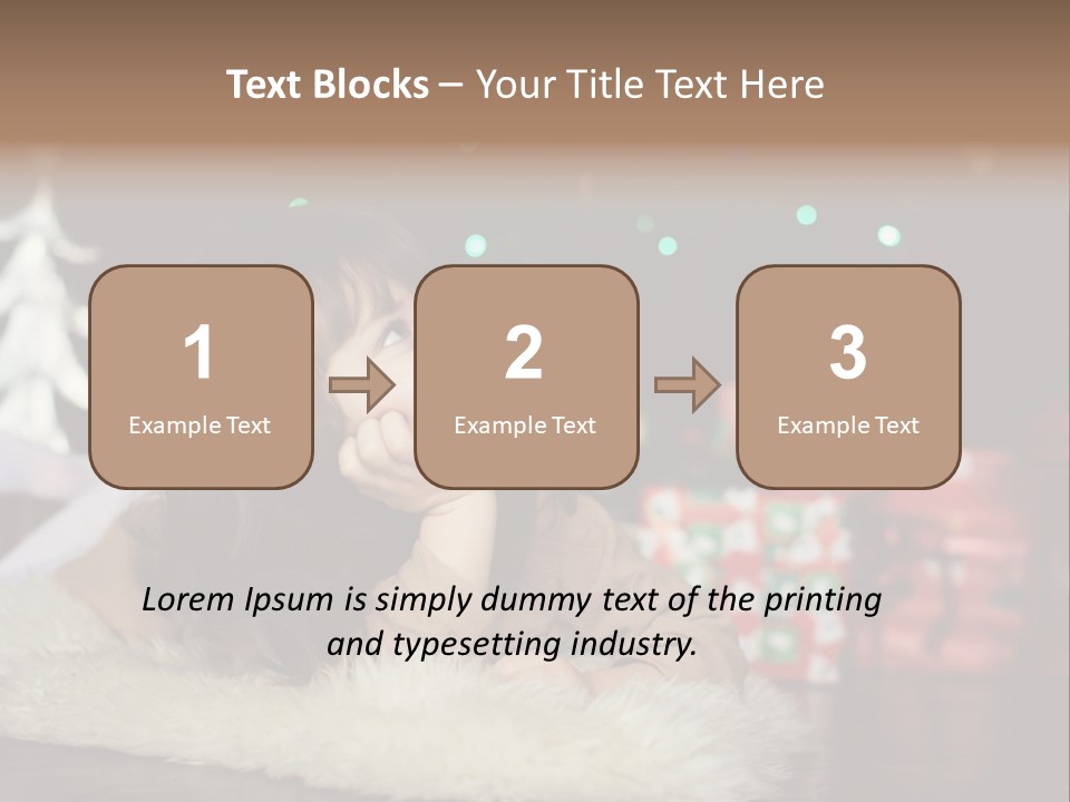 A Little Girl Sitting In Front Of A Christmas Tree PowerPoint Template