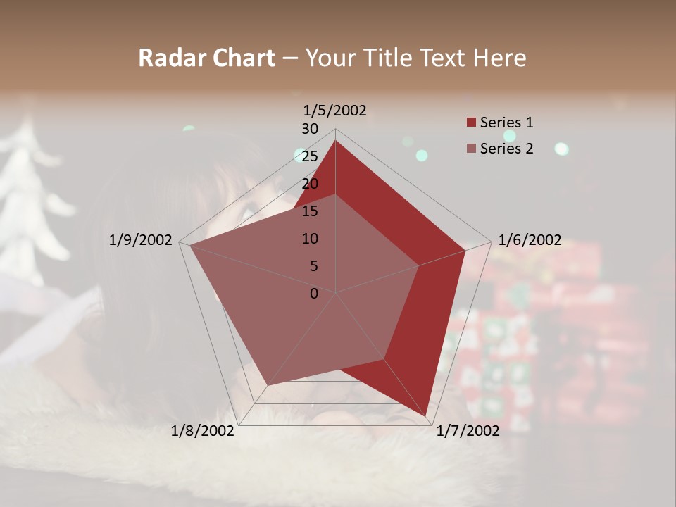 A Little Girl Sitting In Front Of A Christmas Tree PowerPoint Template