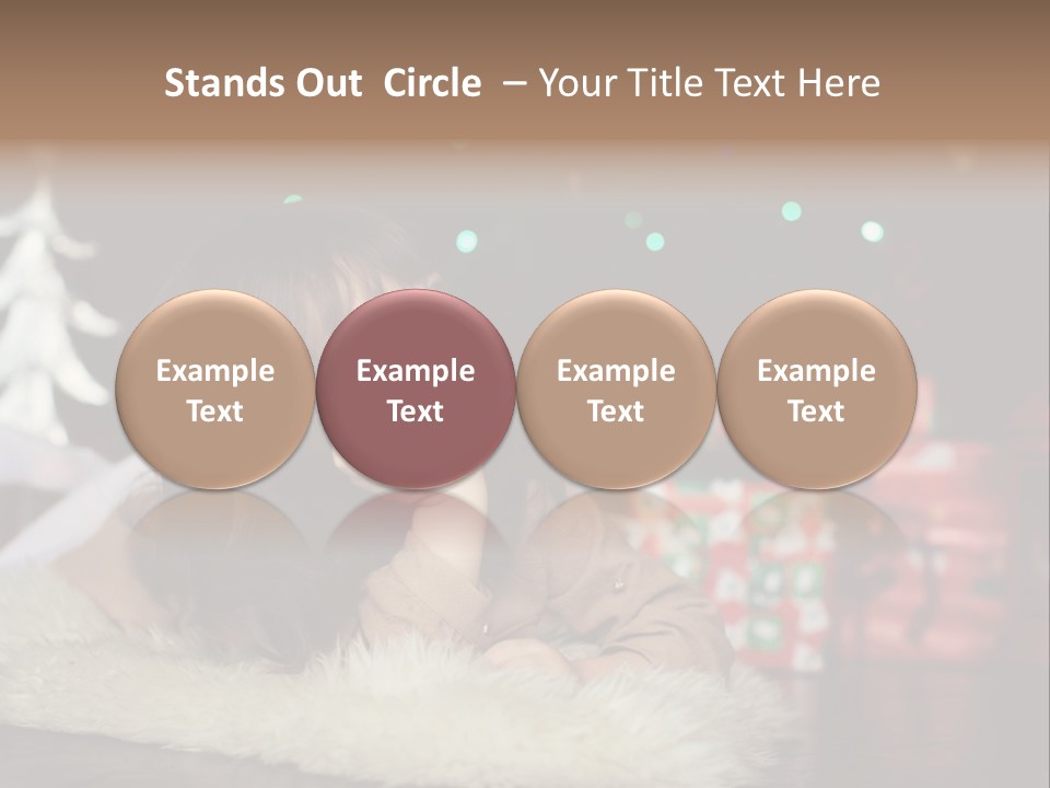A Little Girl Sitting In Front Of A Christmas Tree PowerPoint Template