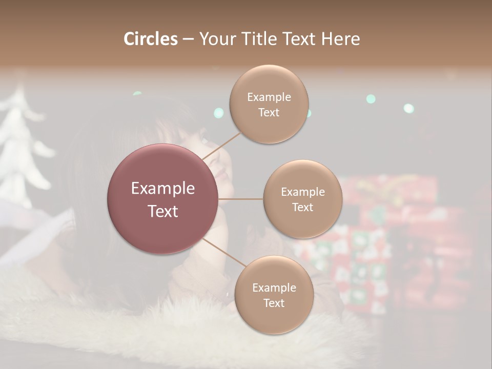 A Little Girl Sitting In Front Of A Christmas Tree PowerPoint Template