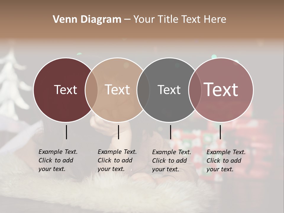 A Little Girl Sitting In Front Of A Christmas Tree PowerPoint Template