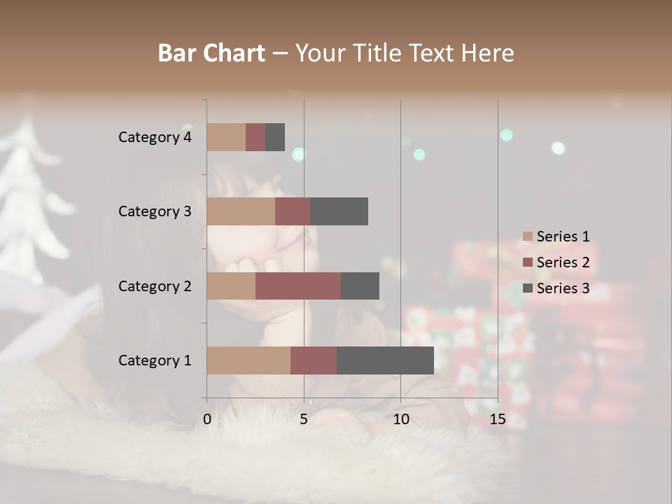 A Little Girl Sitting In Front Of A Christmas Tree PowerPoint Template