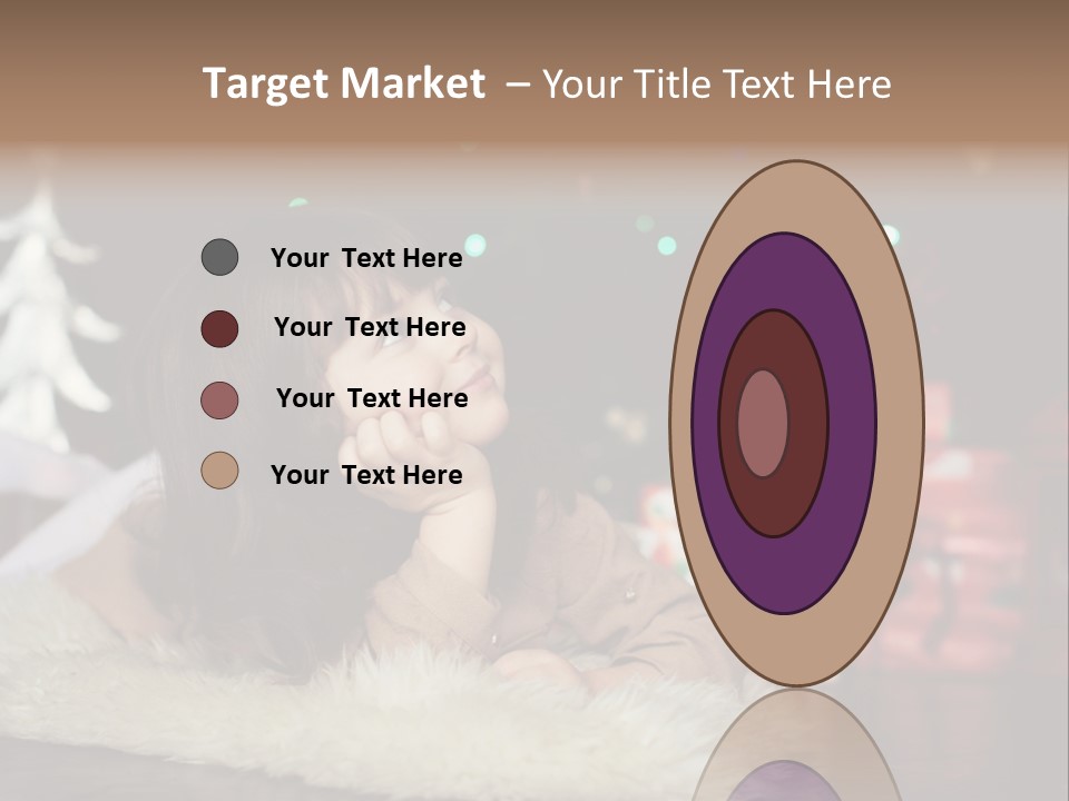 A Little Girl Sitting In Front Of A Christmas Tree PowerPoint Template