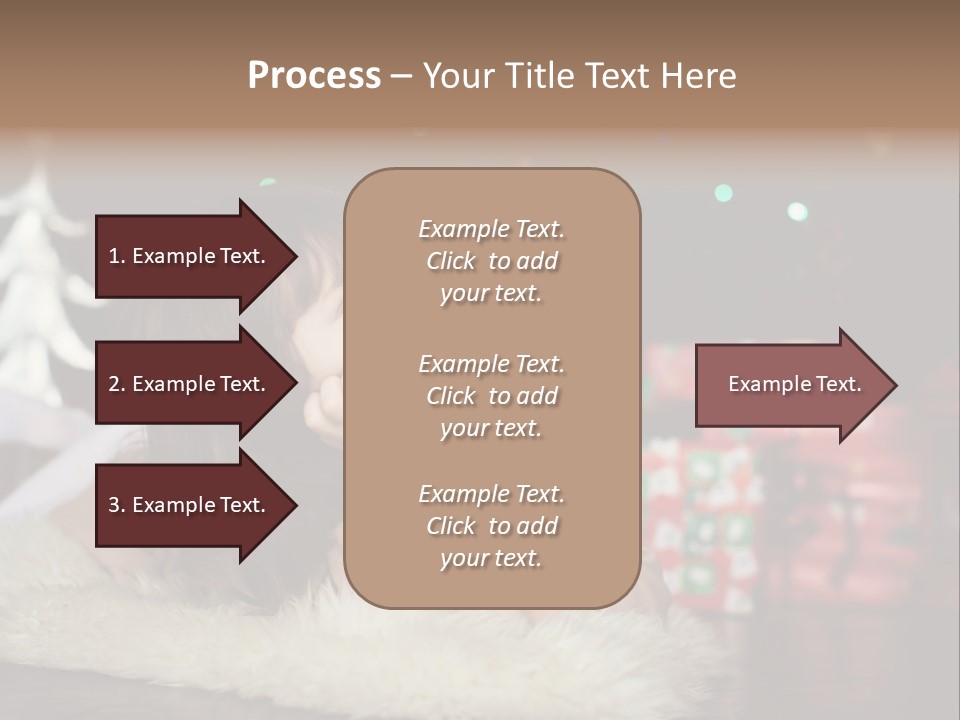 A Little Girl Sitting In Front Of A Christmas Tree PowerPoint Template