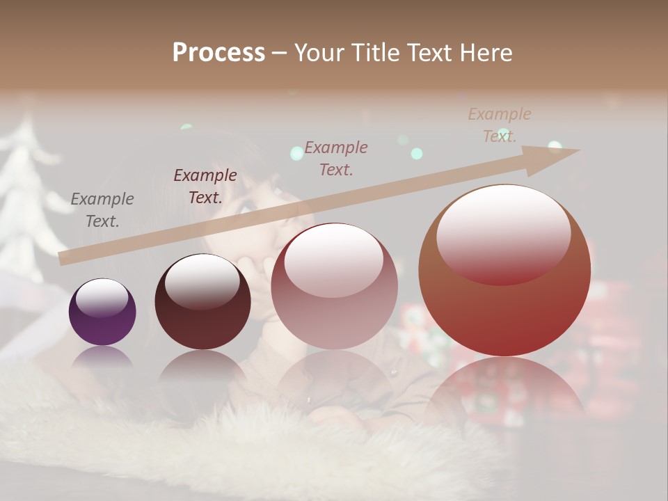 A Little Girl Sitting In Front Of A Christmas Tree PowerPoint Template