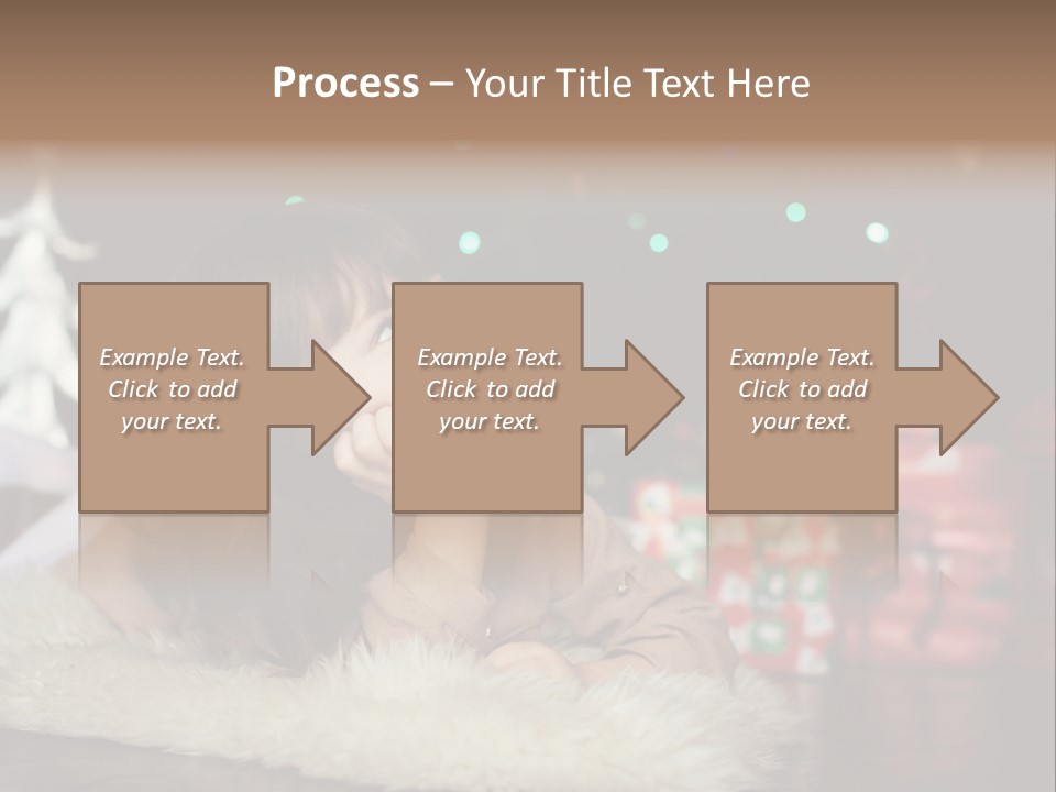 A Little Girl Sitting In Front Of A Christmas Tree PowerPoint Template