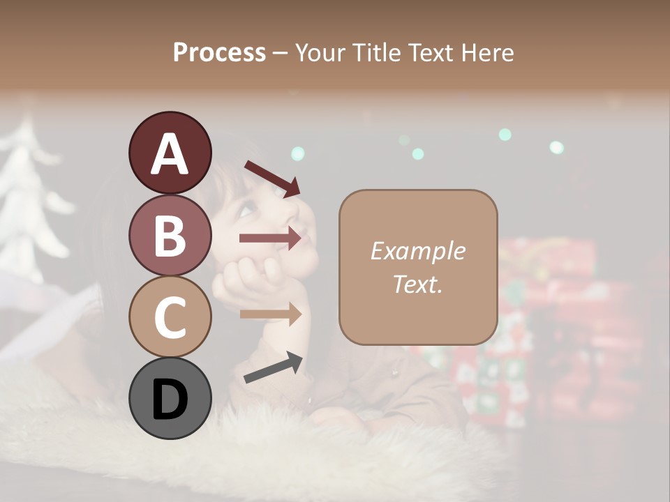 A Little Girl Sitting In Front Of A Christmas Tree PowerPoint Template