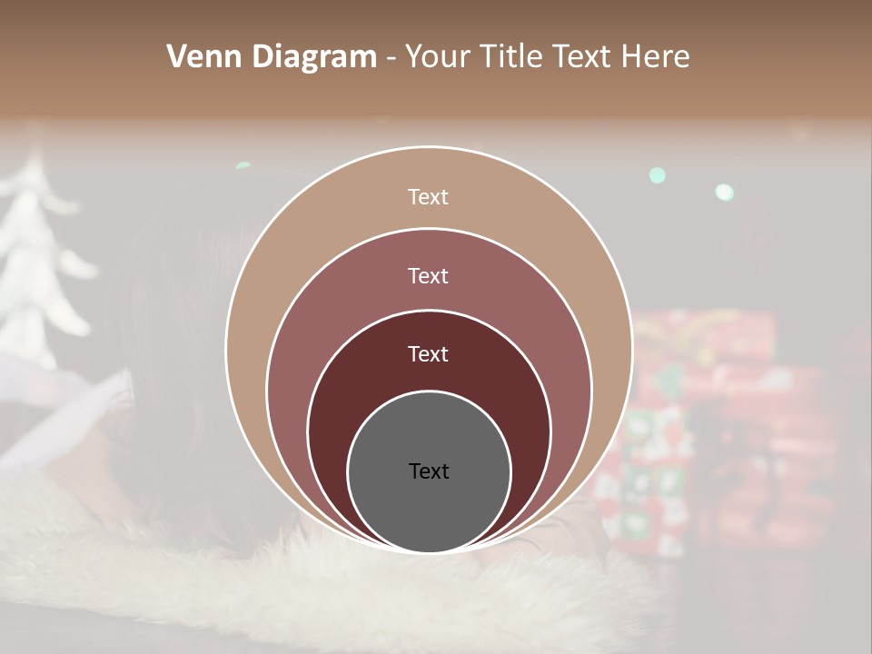 A Little Girl Sitting In Front Of A Christmas Tree PowerPoint Template