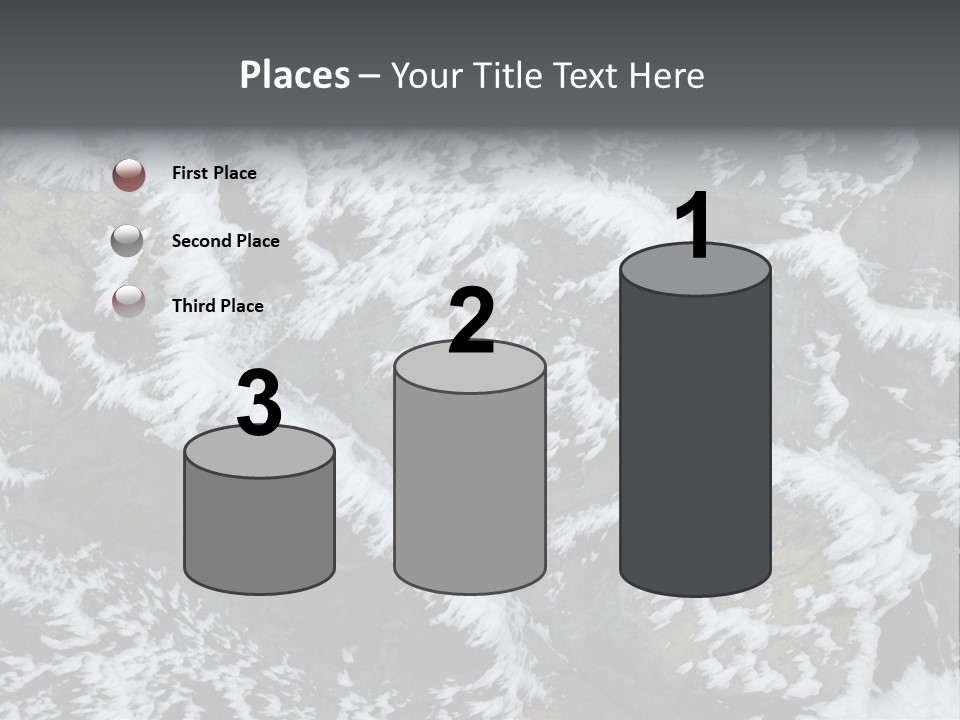 An Aerial View Of Snow Covered Rocks And Trees PowerPoint Template