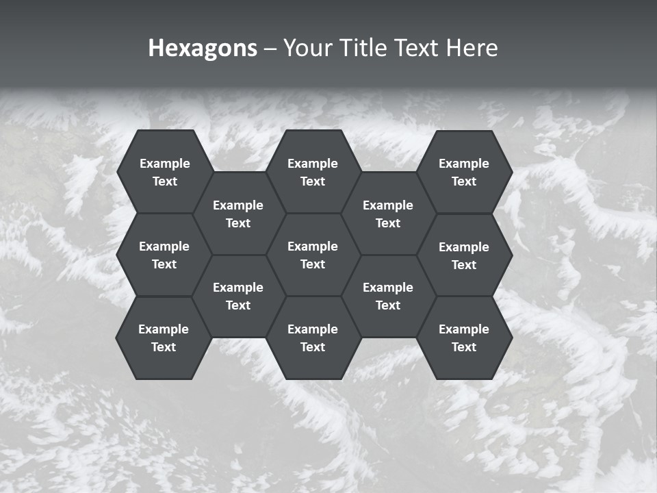 An Aerial View Of Snow Covered Rocks And Trees PowerPoint Template