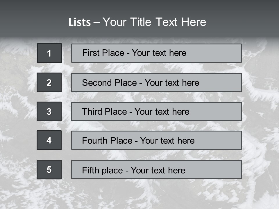 An Aerial View Of Snow Covered Rocks And Trees PowerPoint Template
