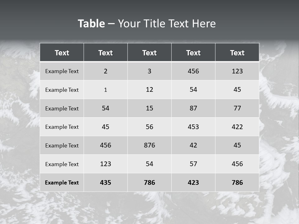 An Aerial View Of Snow Covered Rocks And Trees PowerPoint Template