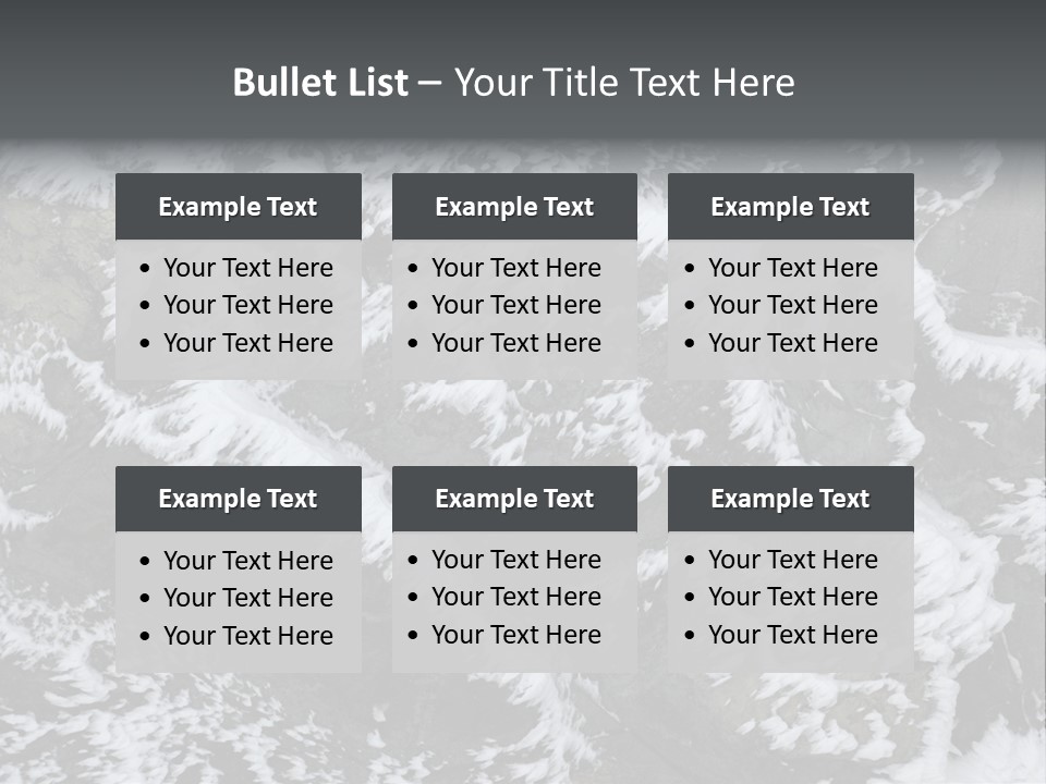 An Aerial View Of Snow Covered Rocks And Trees PowerPoint Template