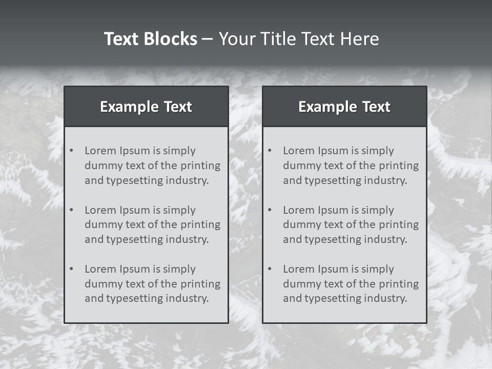 An Aerial View Of Snow Covered Rocks And Trees PowerPoint Template
