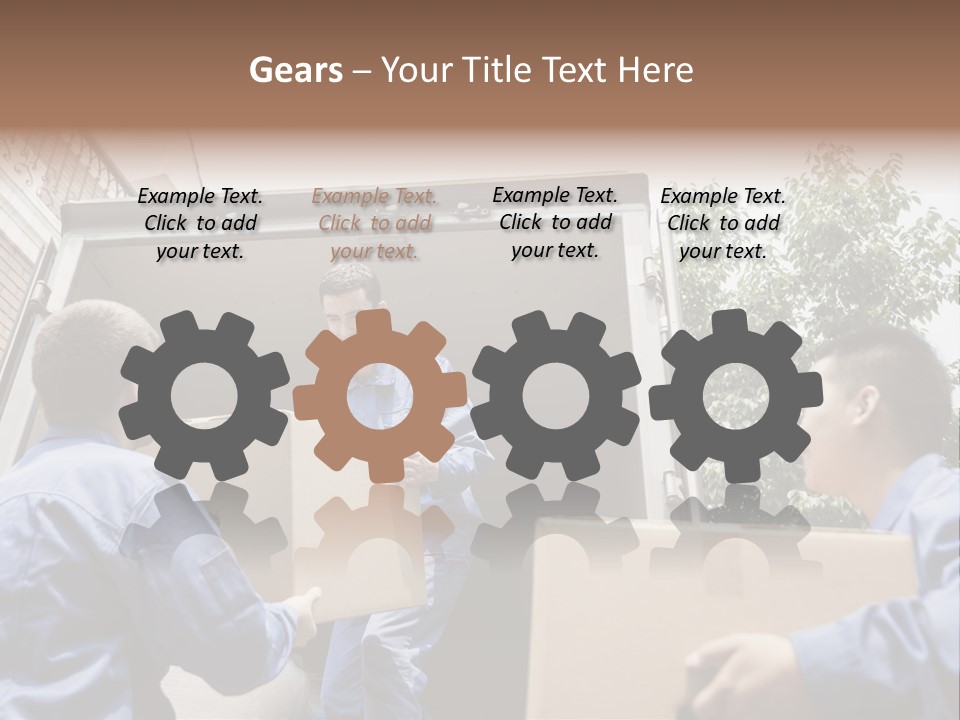 Giving Teamwork Young Men PowerPoint Template