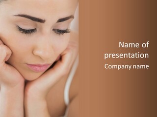 Woman Young Adult Closeup PowerPoint Template