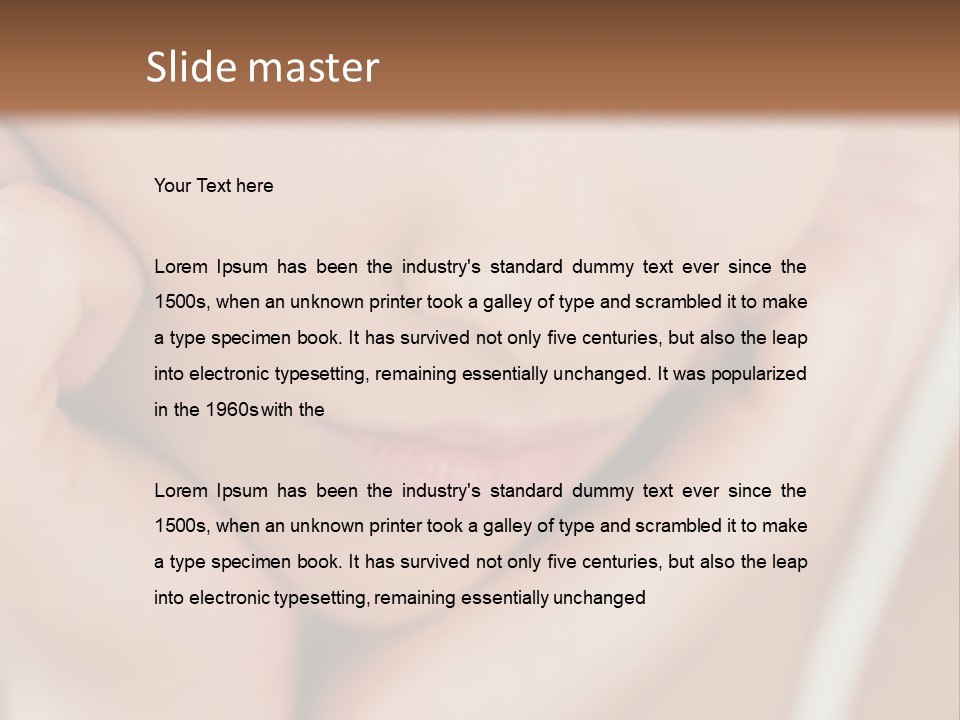 Woman Young Adult Closeup PowerPoint Template