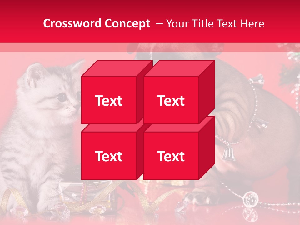 Dog Kitten And Puppy Backlight PowerPoint Template