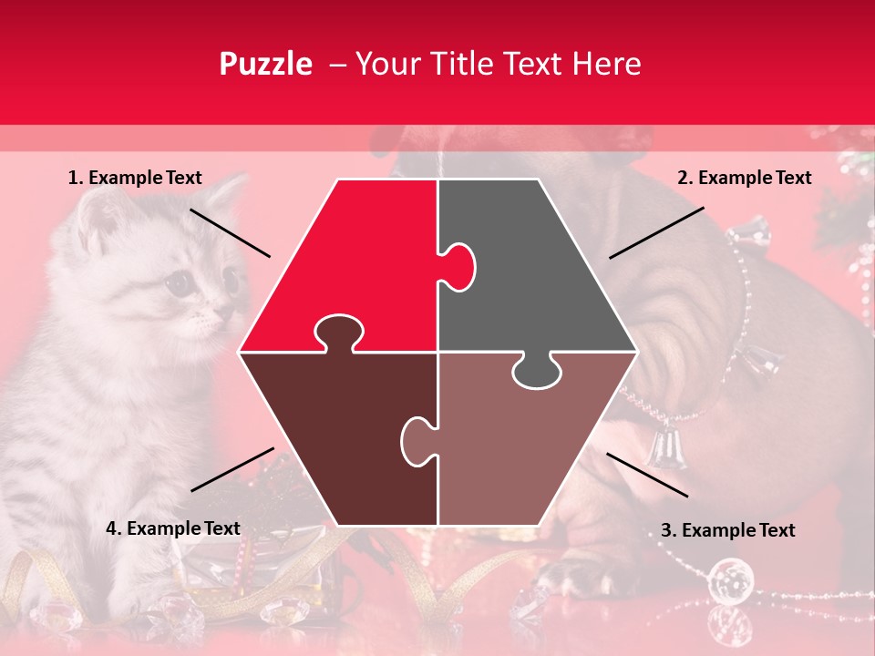 Dog Kitten And Puppy Backlight PowerPoint Template