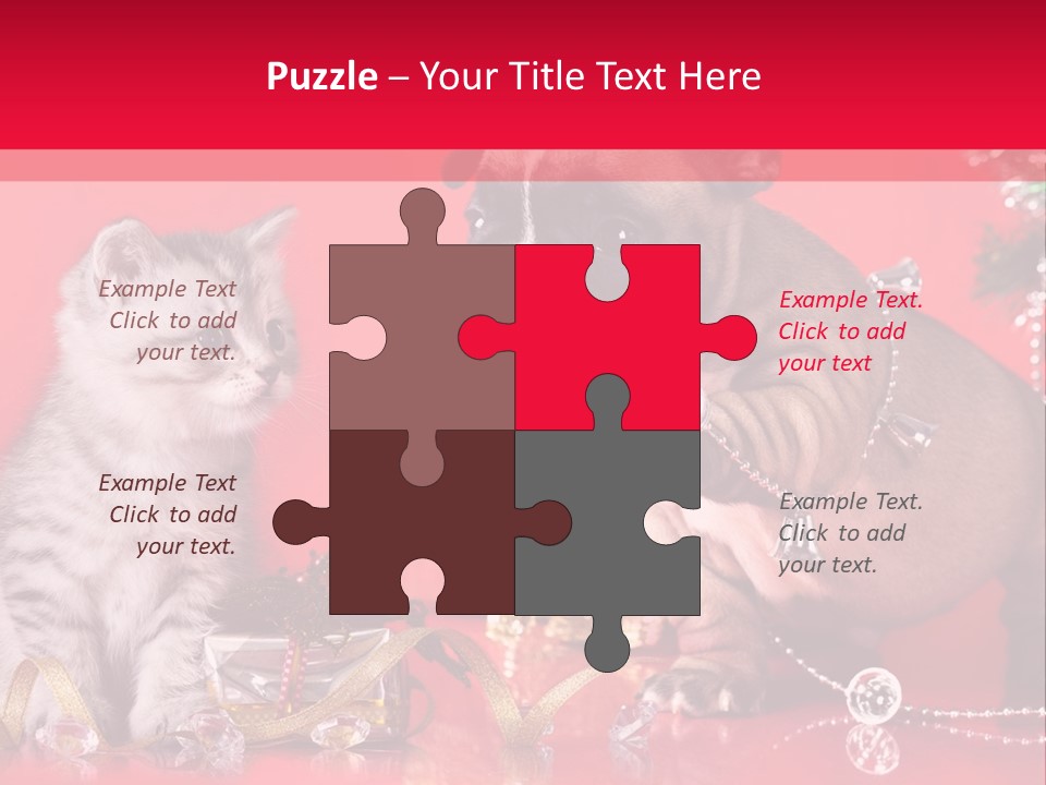 Dog Kitten And Puppy Backlight PowerPoint Template