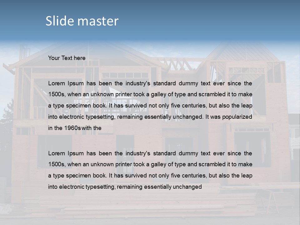 Plywood Facade Real Estate PowerPoint Template