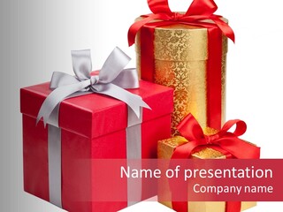 Wrapped Greeting Metallic PowerPoint Template