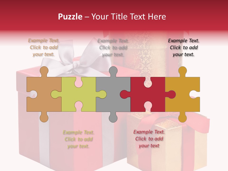 Wrapped Greeting Metallic PowerPoint Template