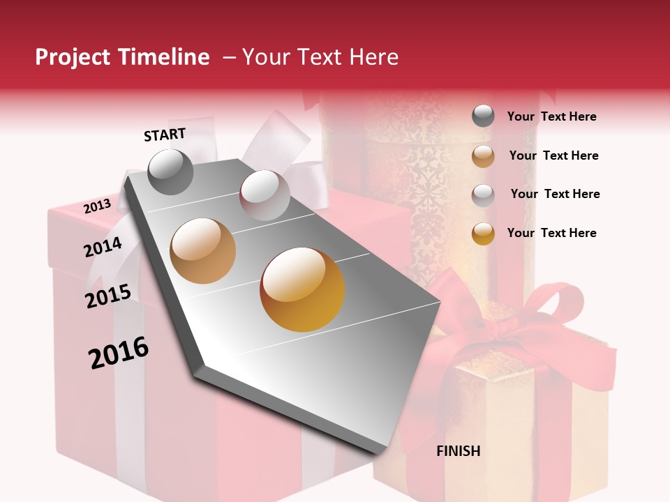 Wrapped Greeting Metallic PowerPoint Template